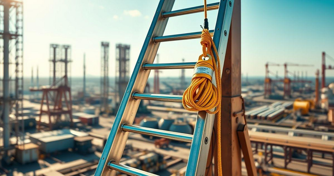Linha de vida escada marinheiro garante seguran&ccedil;a em alturas e previne acidentes