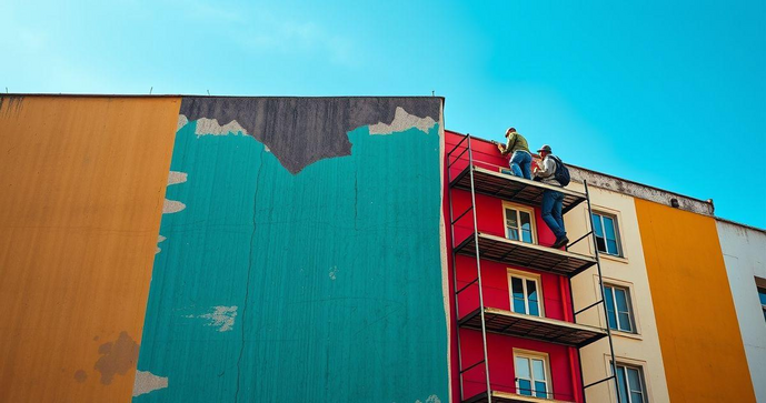 Pintura em pr&eacute;dio: Melhores pr&aacute;ticas e dicas essenciais